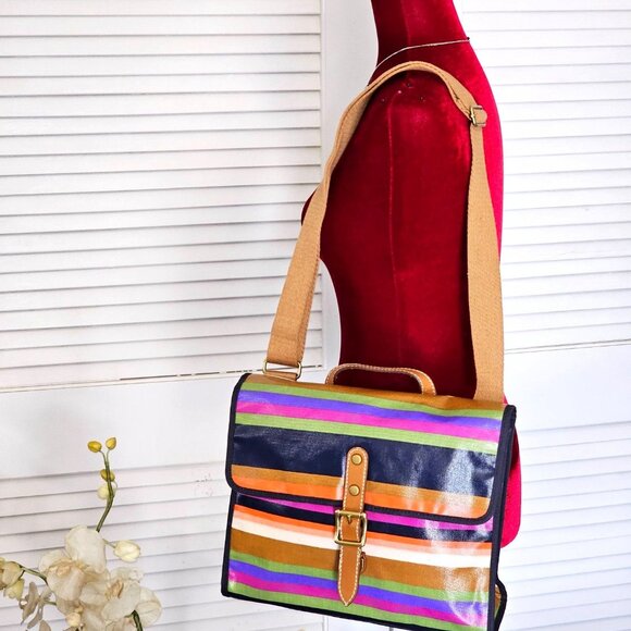 Fossil Women's Multicolored Coated Canvas Messenger Crossbody Bag Medium 1824 - Picture 10 of 16